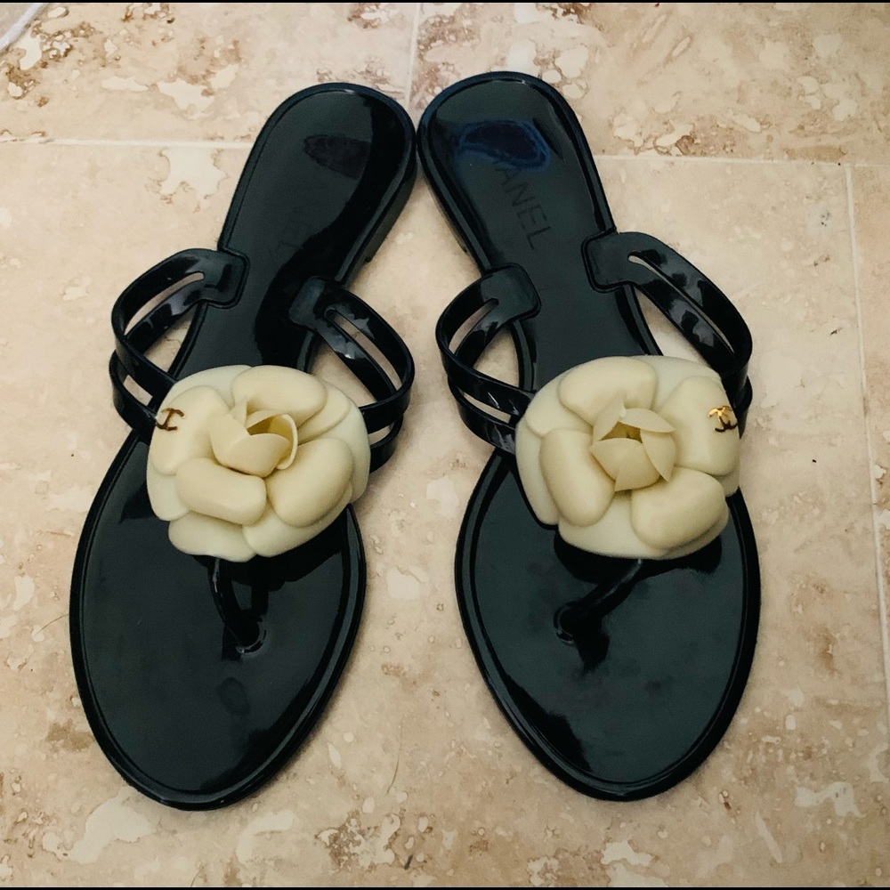 Camellia  jelly sandals